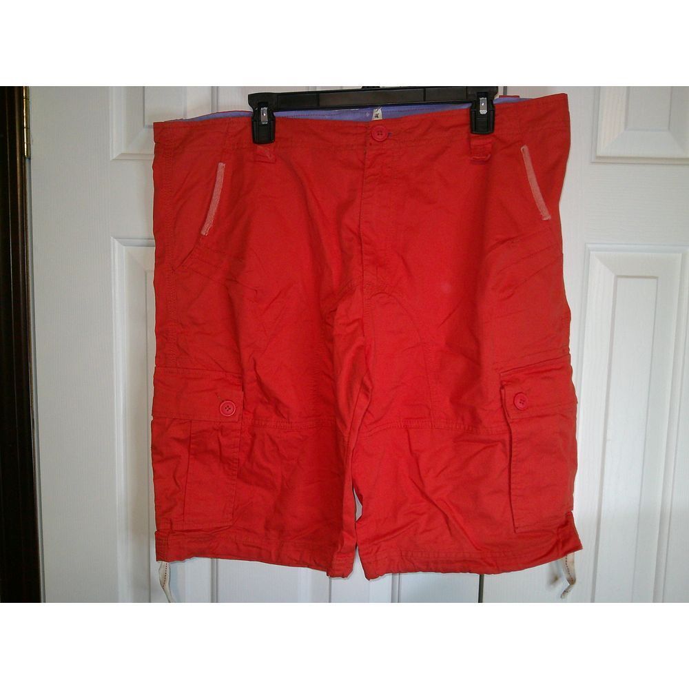 Motor Casual Men's Orange Cargo Shorts Casual Summer‎ Beach Cotton Size 40